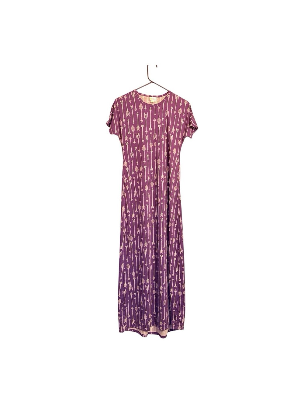 NWT LuLaRoe Women's Long Dress XXS 2XS Purple With White Arrows